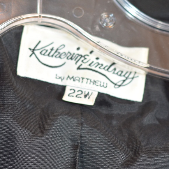 Beaded Ribbon Inspired Bolero Tuxedo Jacket Sz 22W Katherine & Lindsay - Picture 7 of 8